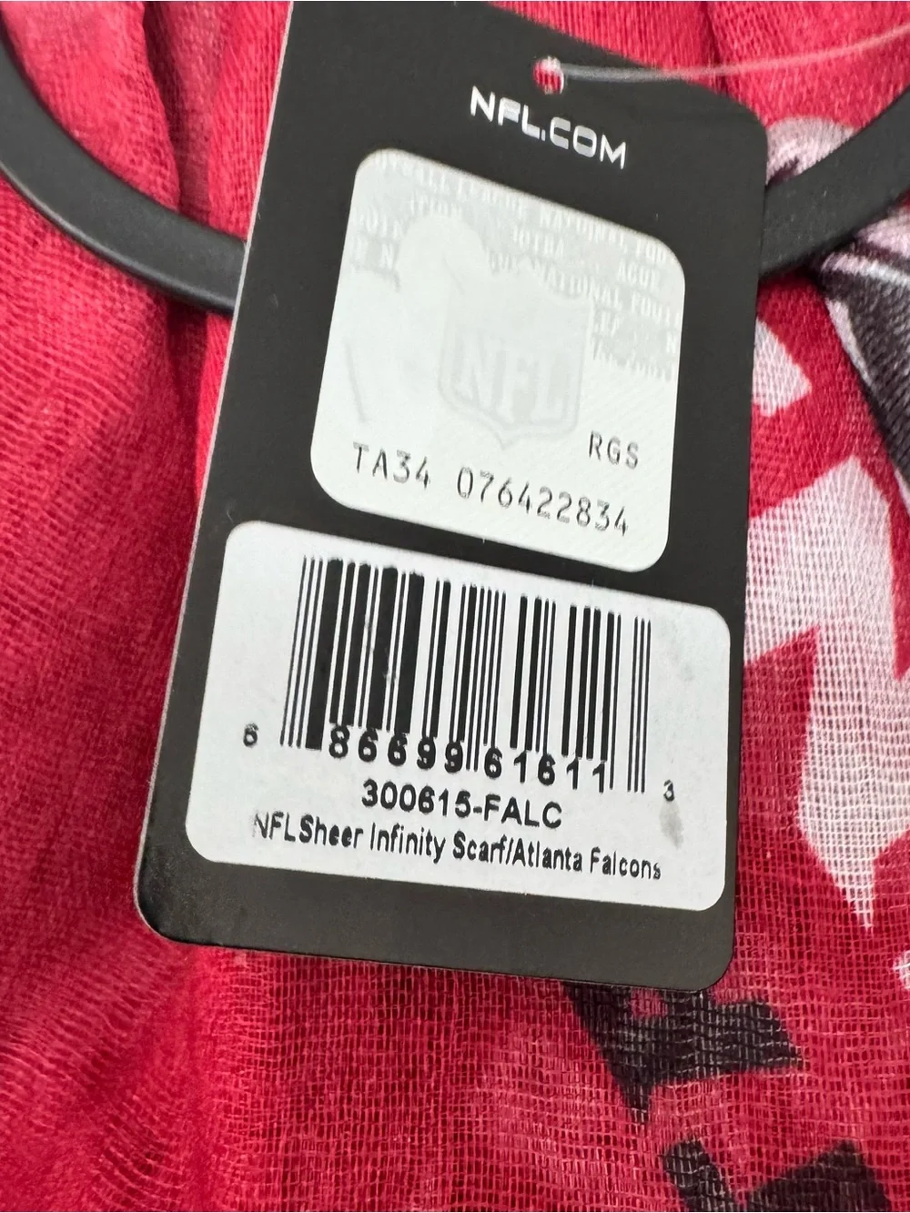 Atlanta Falcons Infinity Scarf Little Earth Red Sheer Lightweight Game Day NFL